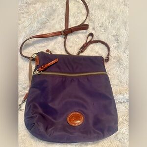 Dooney & Bourke Nylon blue  Crossbody With Brown Trim & Adjustable Strap